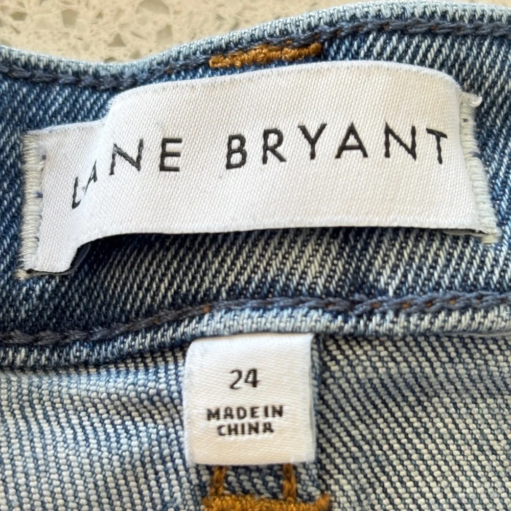 Lane Bryant Distressed Stretch Denim Jean Shorts Women Plus Size 24 Bermuda Boho